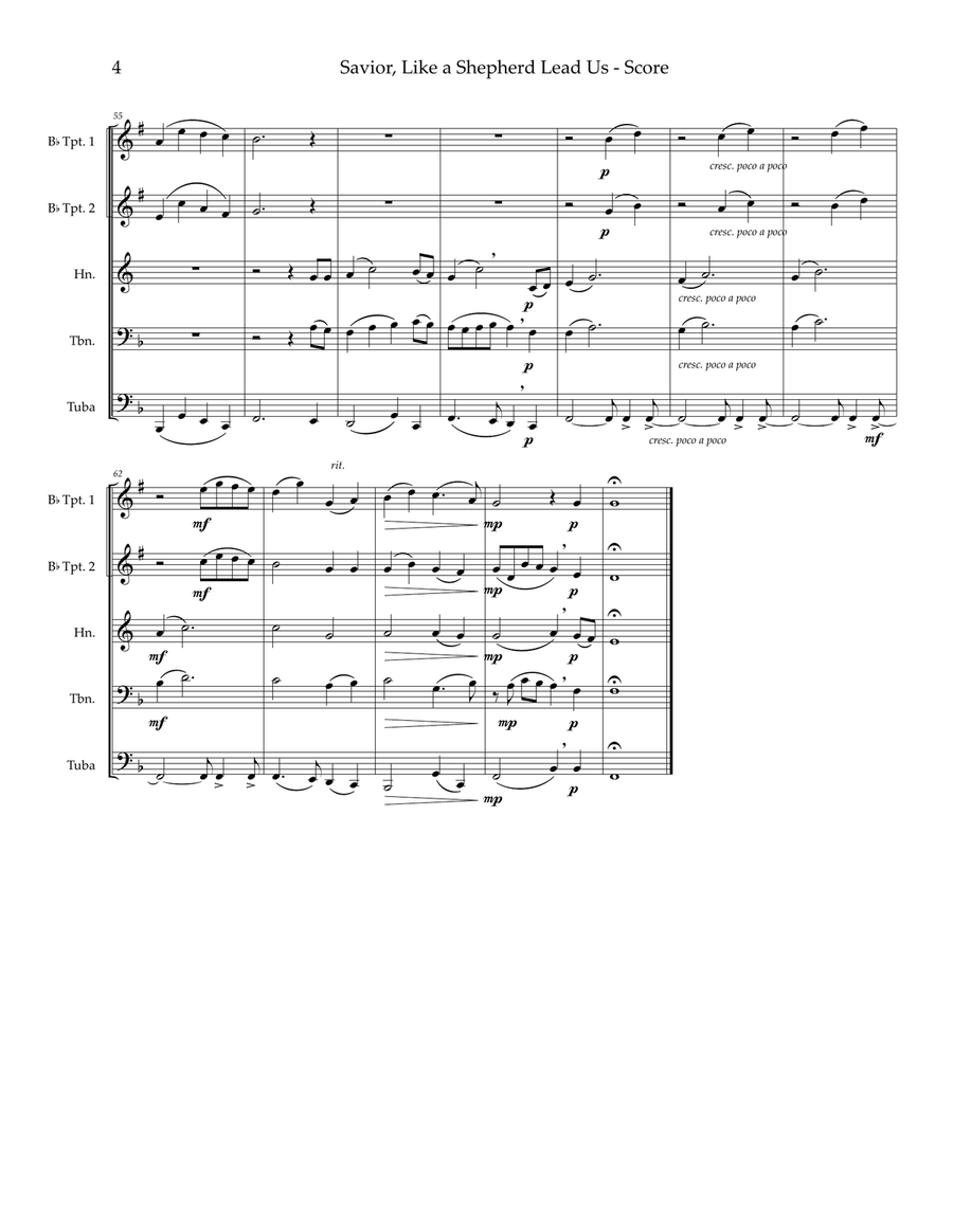 Savior, Like a Shepherd Lead Us — brass quintet Brass Quintet scores gallery preview page 5