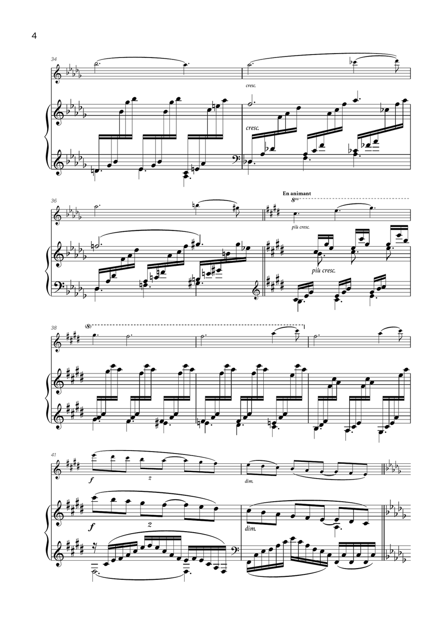 Clair de Lune Clair de Lune Violin Solo scores gallery preview page 5