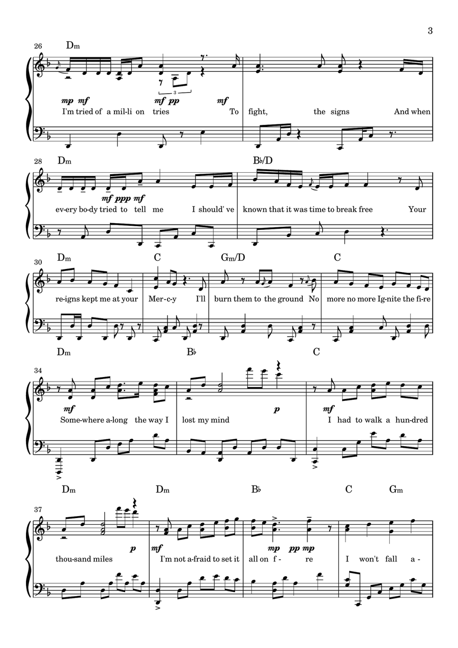 Lighter Lighter Piano Solo scores gallery preview page 3