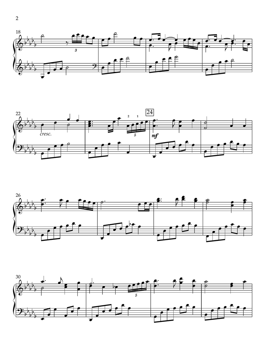When Christmas Morn is Dawning (WIR HATTEN GEBAUET) - new age piano Piano Solo scores gallery preview page 2