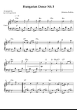 hungarian Dance No. 5 – intermediate Piano (Key of F#m)