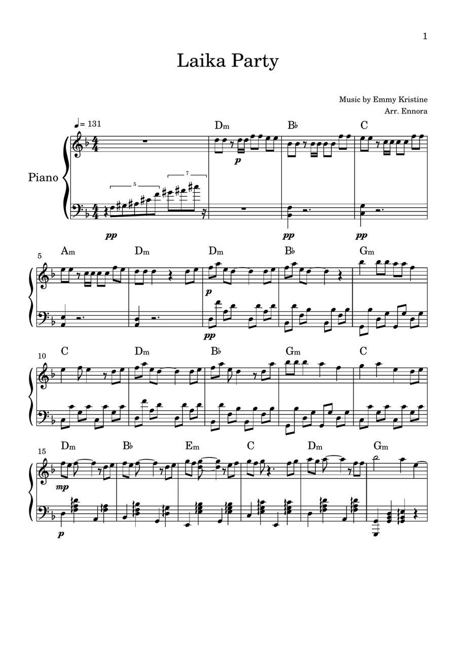 Laika party Laika party Piano Solo scores gallery preview page 1