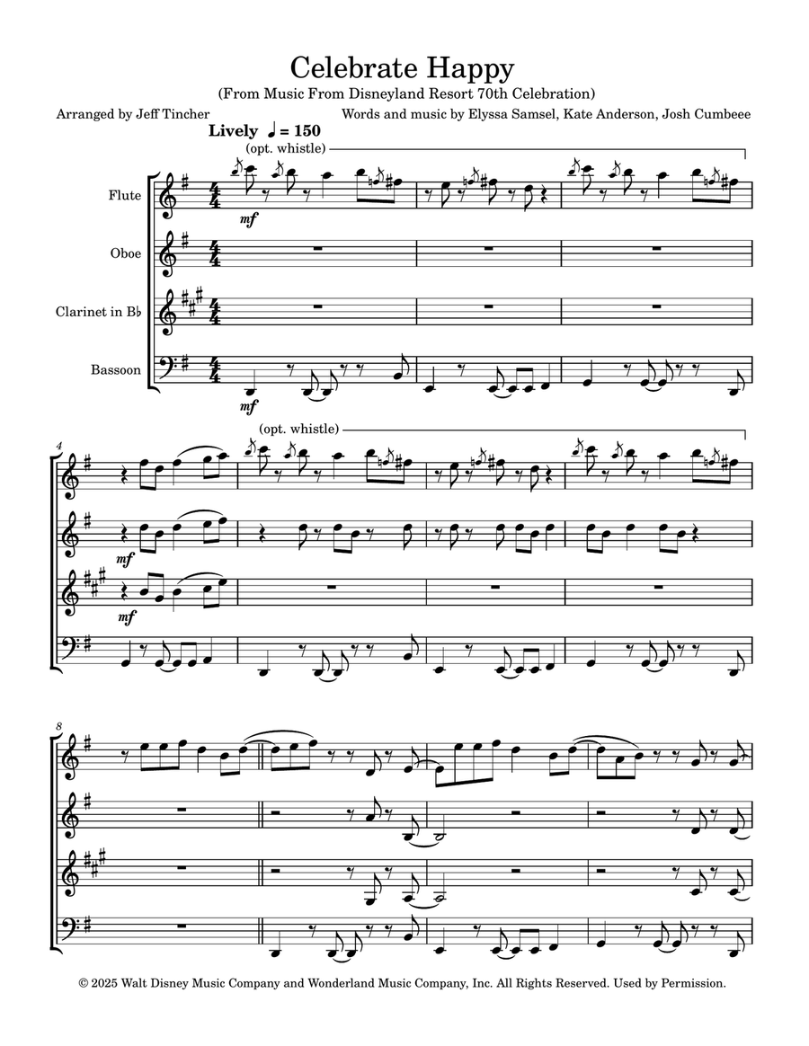 Celebrate Happy Woodwind Quartet scores gallery preview page 2