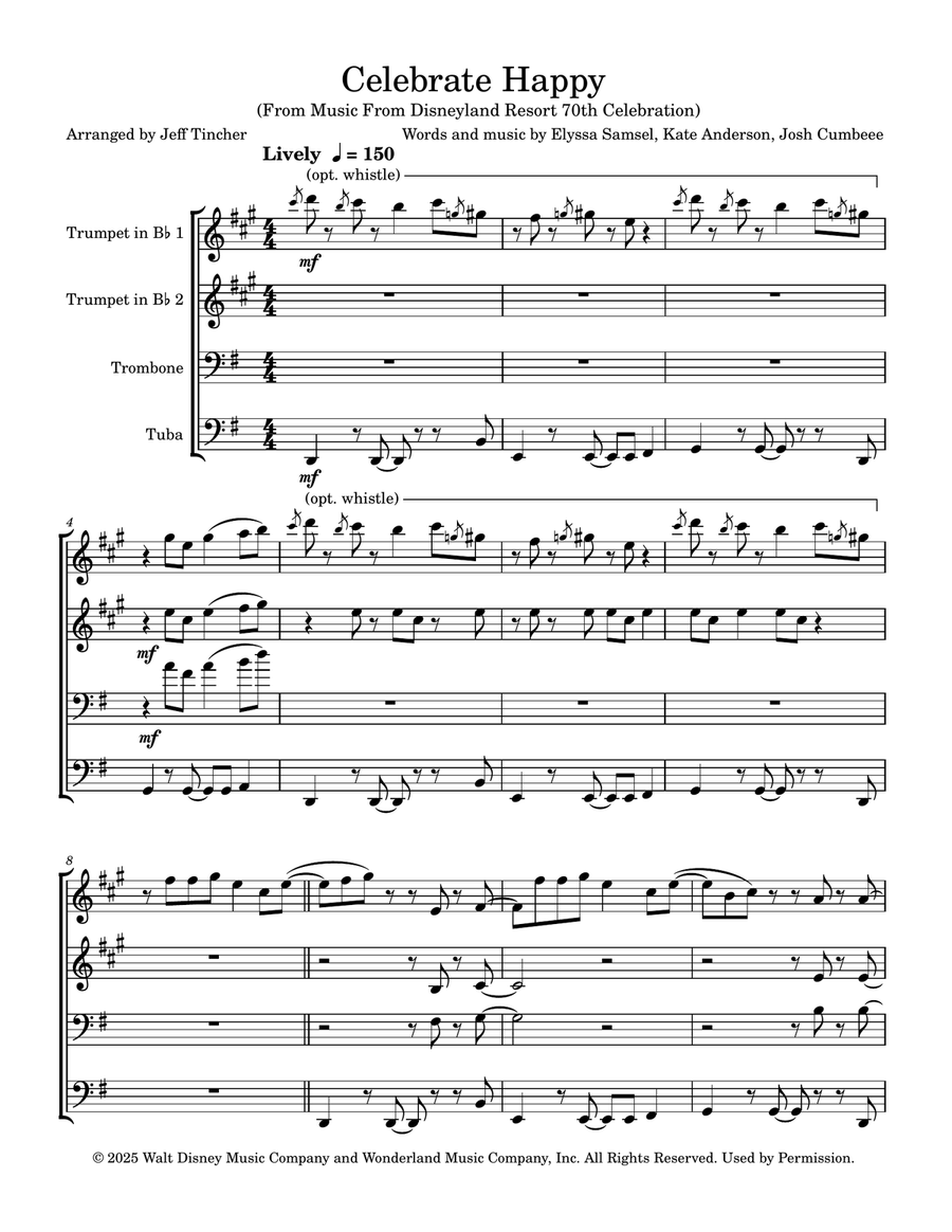 Celebrate Happy Brass Quartet scores gallery preview page 2
