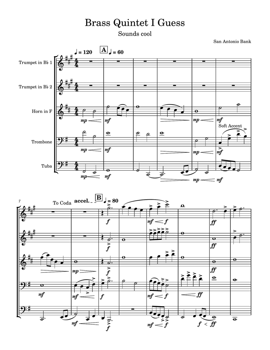 Brass Quintet 1 Brass Quintet scores gallery preview page 1