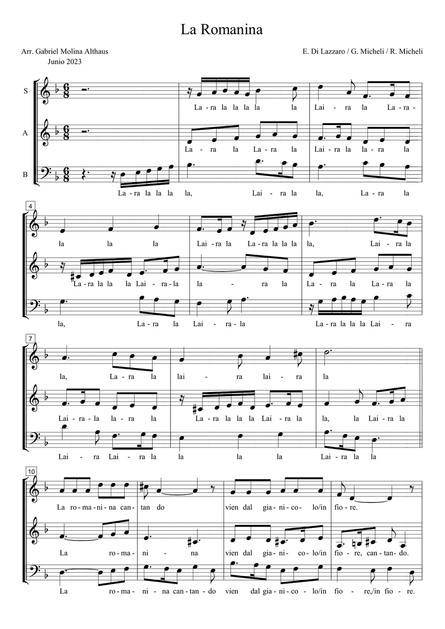 La Romanina La Romanina 3-Part scores gallery preview page 1