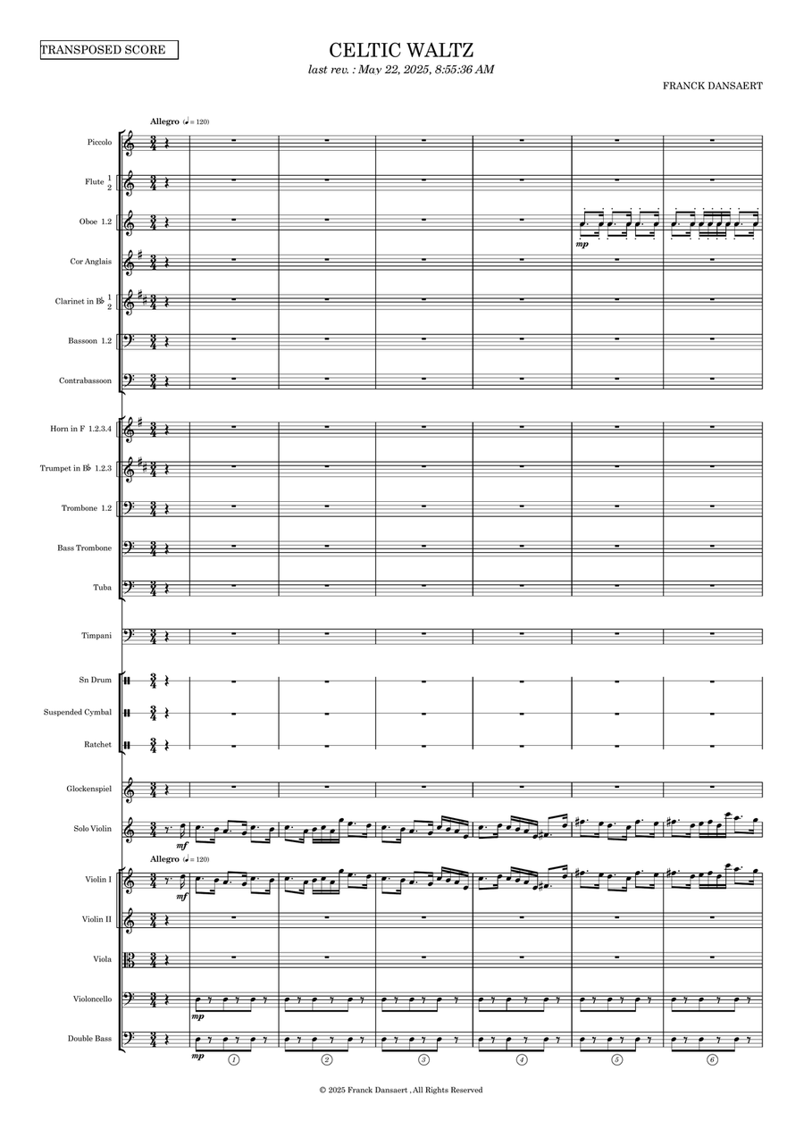 Celtic Waltz - Score Only Full Orchestra scores gallery preview page 2