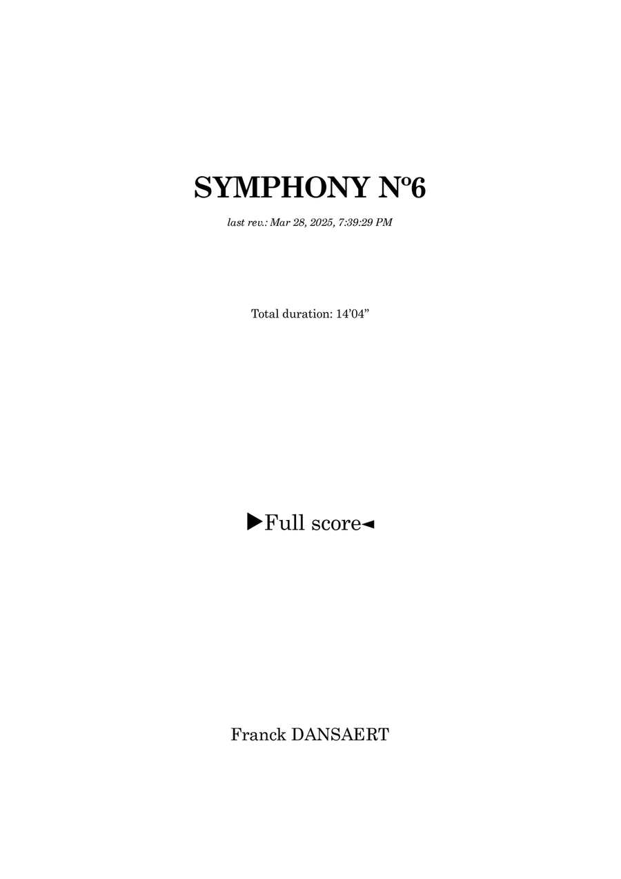 Symphony nº6 (full concert version) - Score Only Full Orchestra scores gallery preview page 1