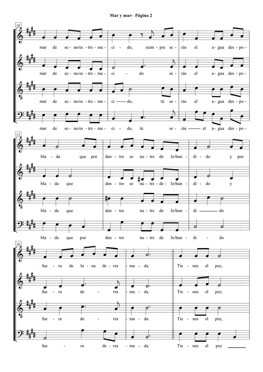 Mar y mar Mar y mar 4-Part scores gallery preview page 2