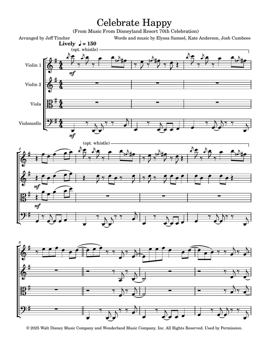 Celebrate Happy String Quartet scores gallery preview page 2