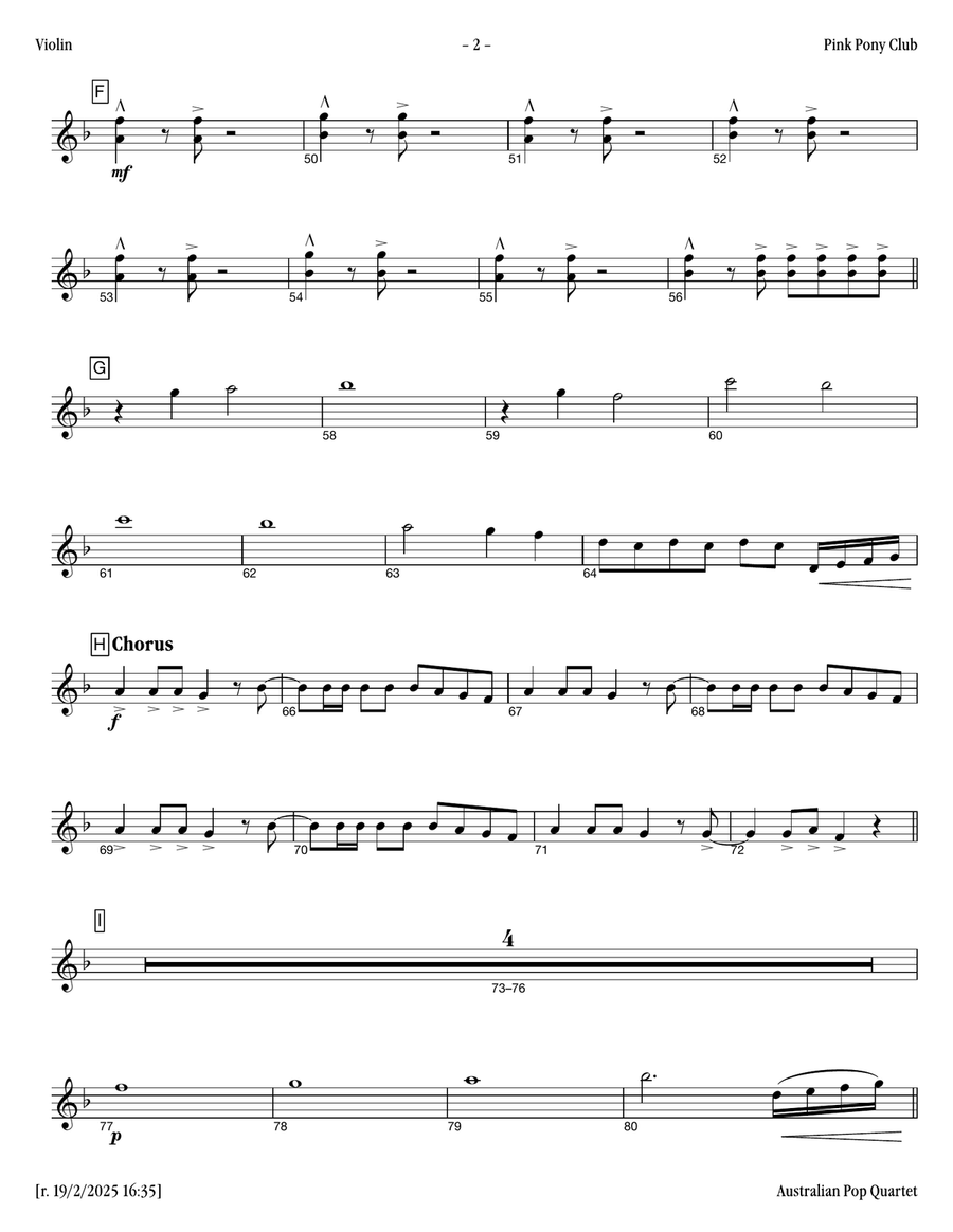 Pink Pony Club Pink Pony Club Piano Quartet scores gallery preview page 2