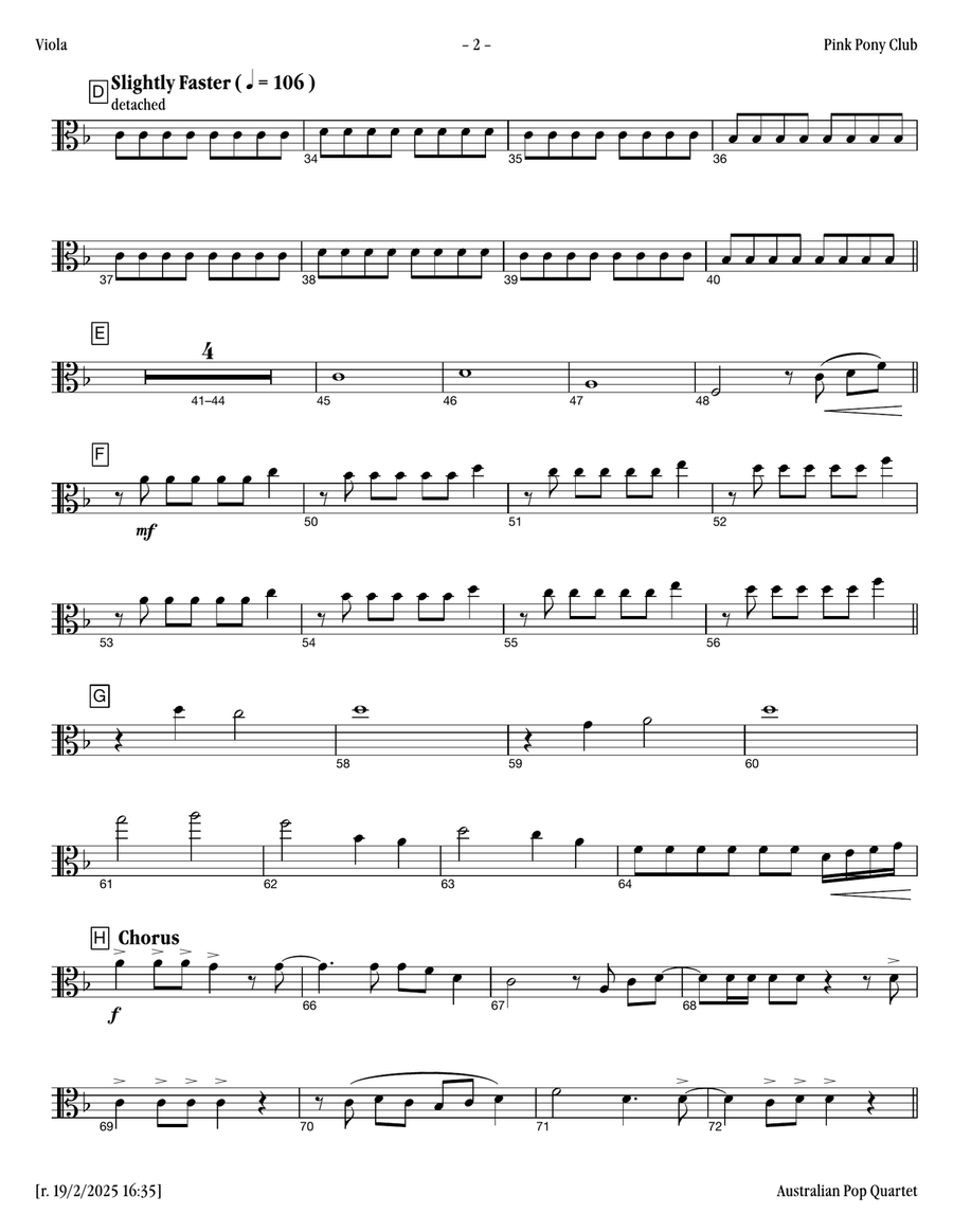 Pink Pony Club Pink Pony Club Piano Quartet scores gallery preview page 5