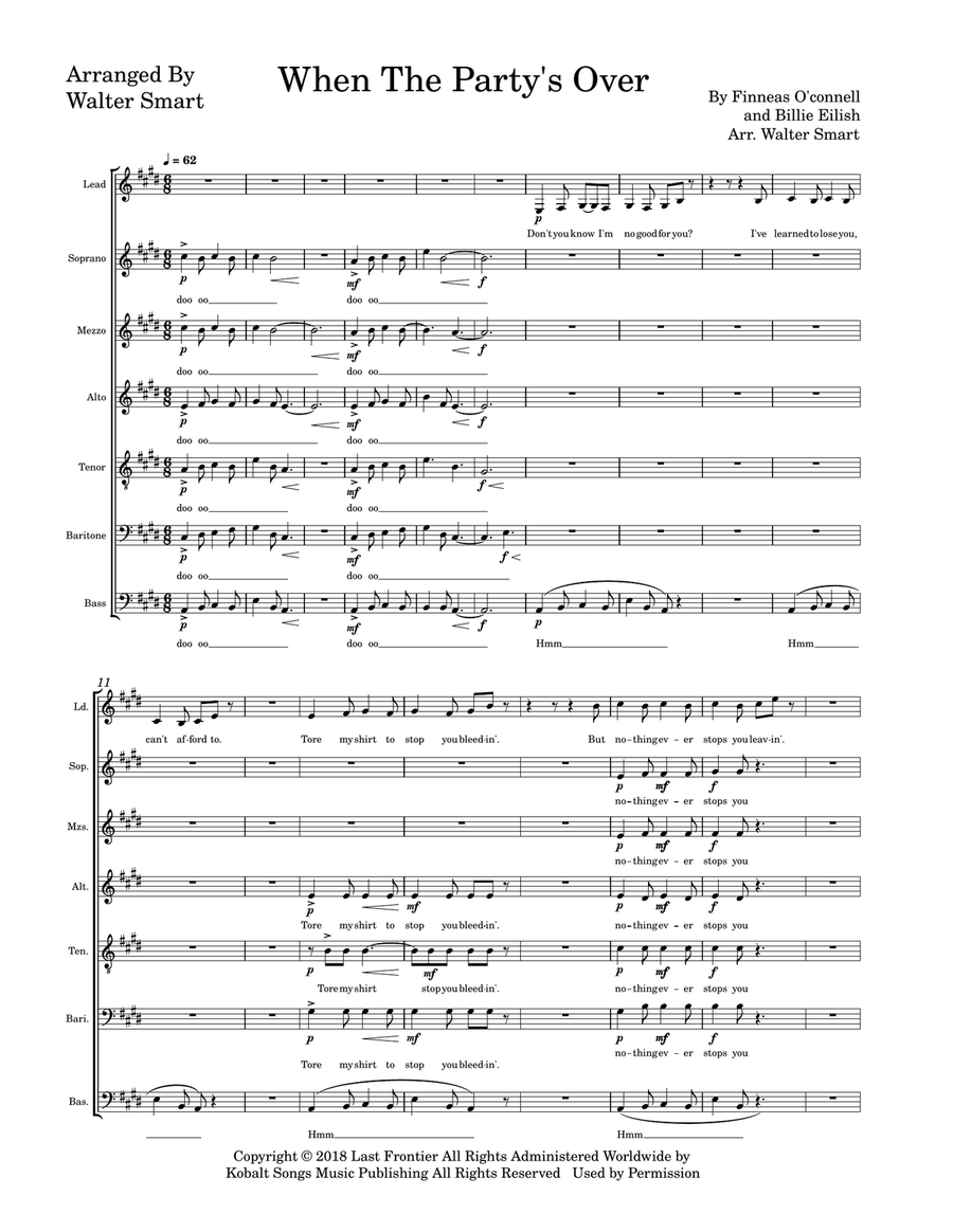 When The Party's Over When The Party's Over Choir scores gallery preview page 1