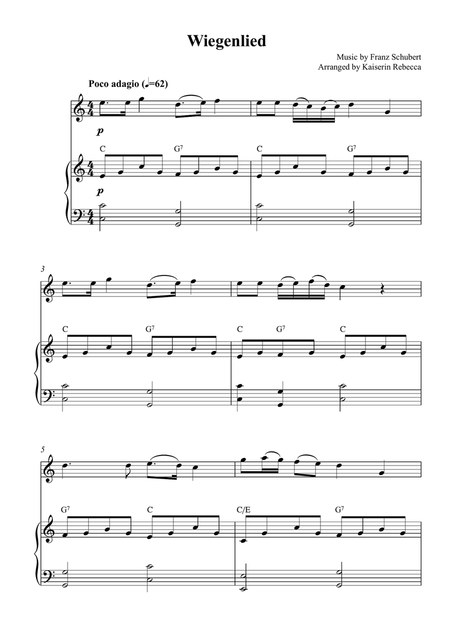 Wiegenlied Wiegenlied Flute Solo scores gallery preview page 1