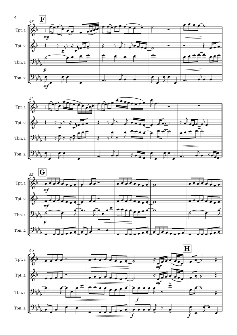 Thinking Out Loud Thinking Out Loud Brass Quartet scores gallery preview page 4