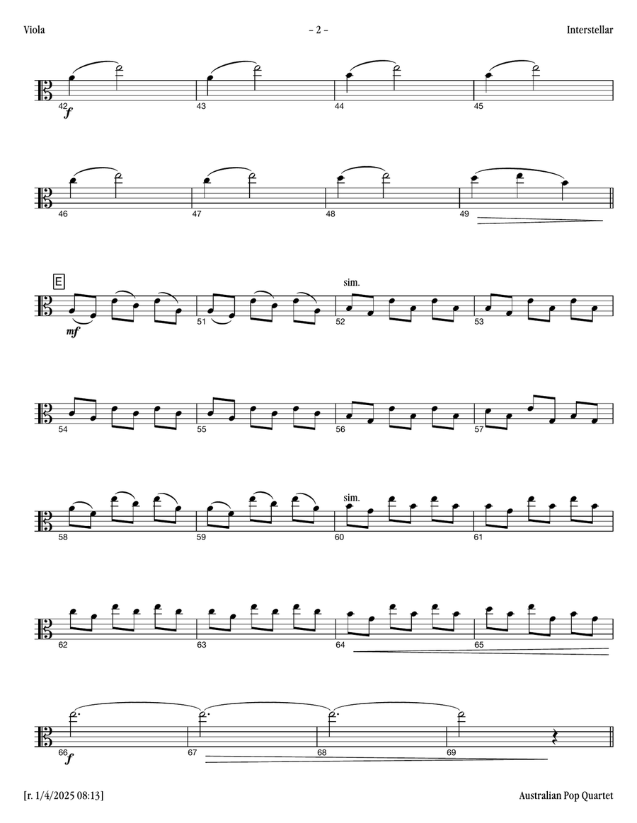 Interstellar Interstellar Piano Quartet scores gallery preview page 5