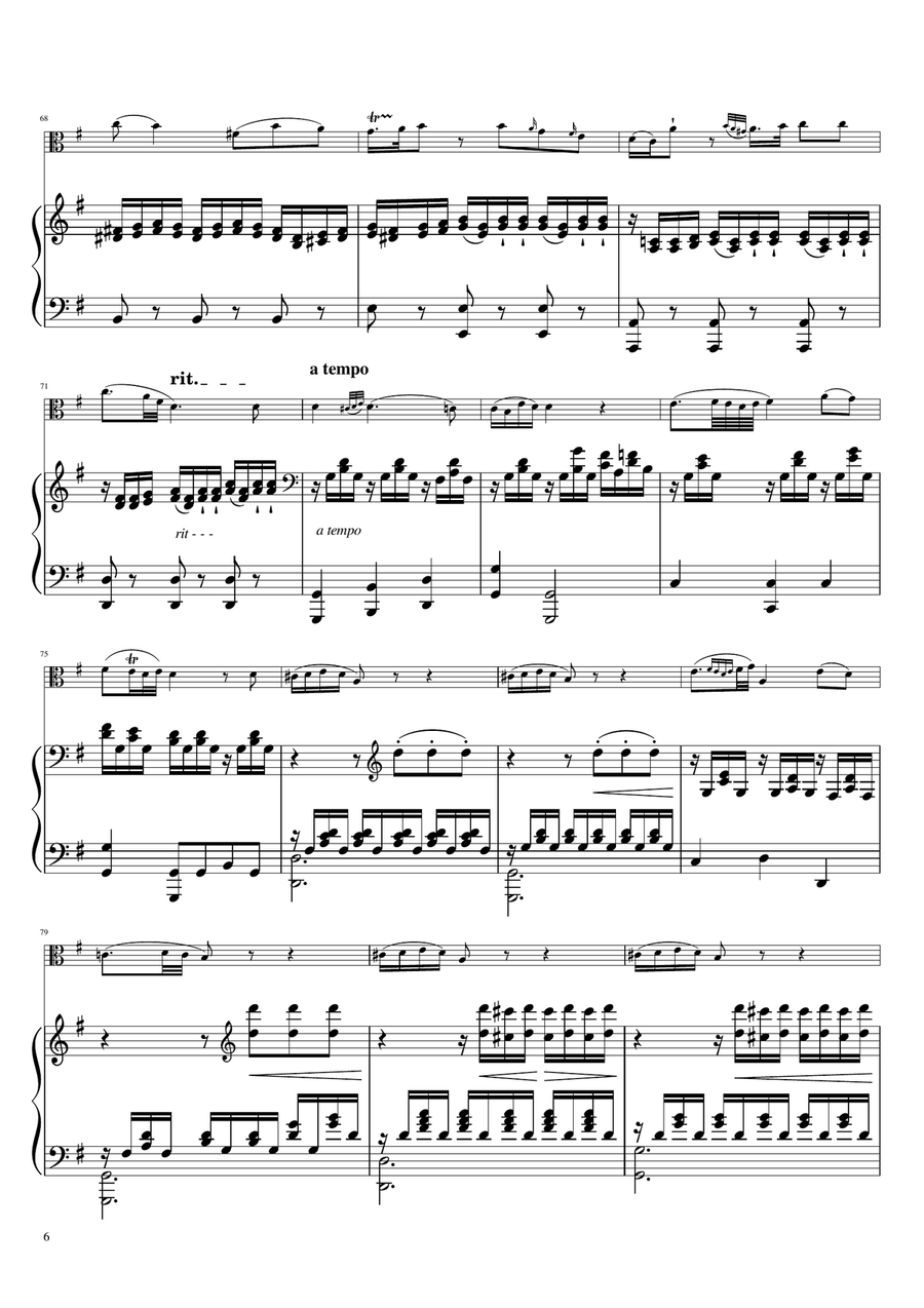 Sonta for 2 Pianos D major 2nd mov. Andante KV448 6.375a / Viola & Piano Viola scores gallery preview page 6