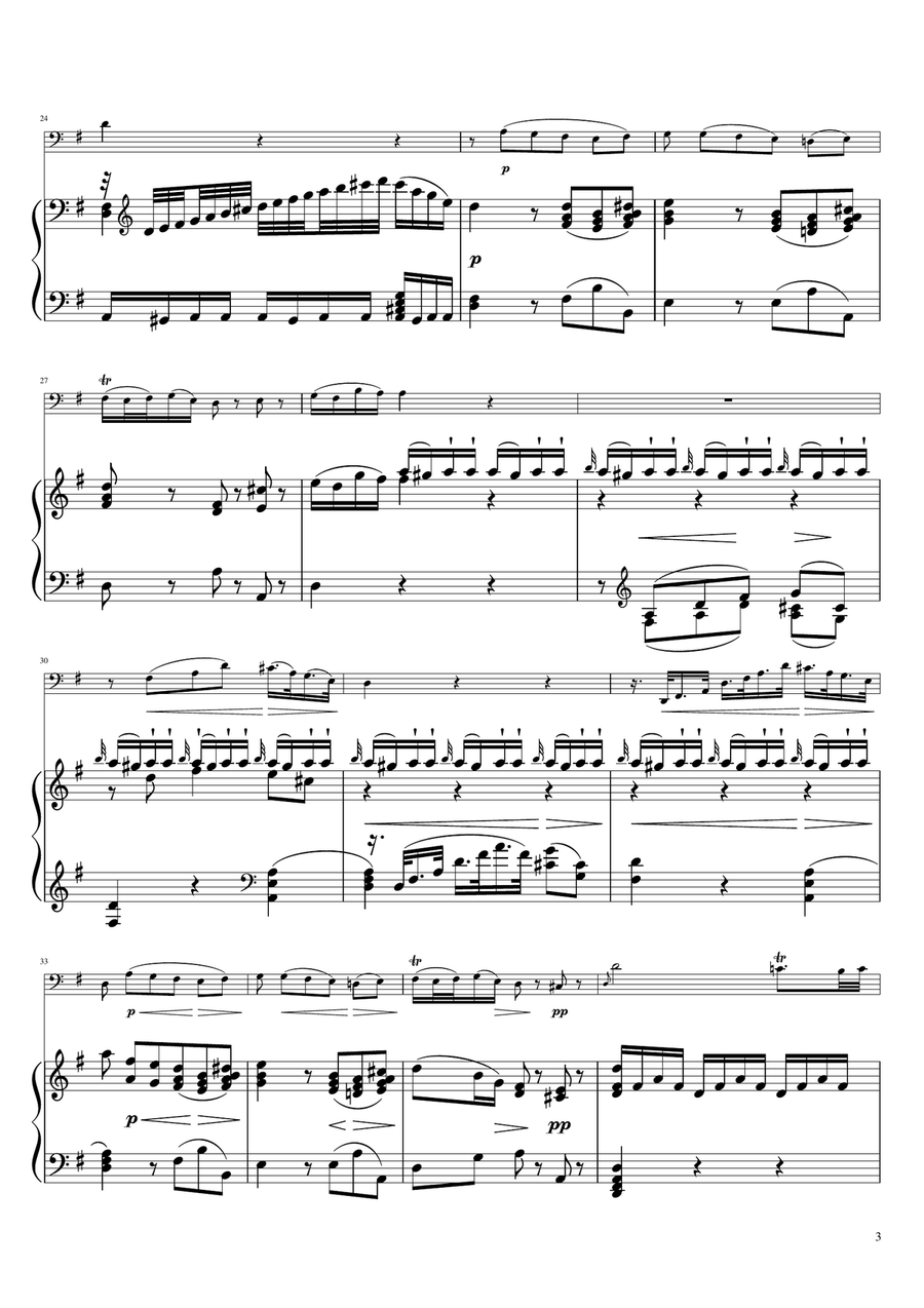 Sonta for 2 Pianos D major 2nd mov. Andante KV448 6.375a / Bassoon & Piano Bassoon Solo scores gallery preview page 3