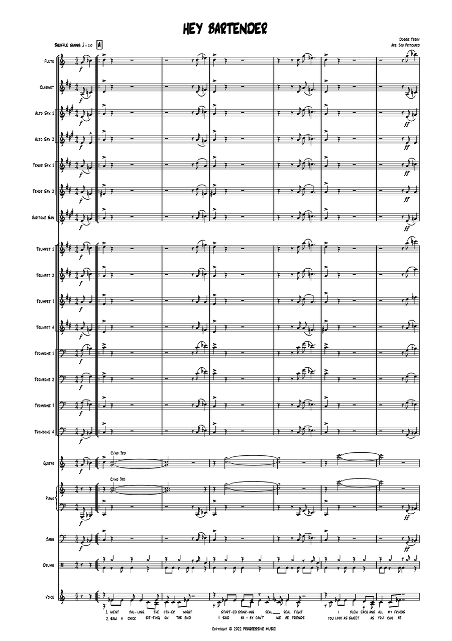 Hey Bartender Hey Bartender Jazz Ensemble scores gallery preview page 2