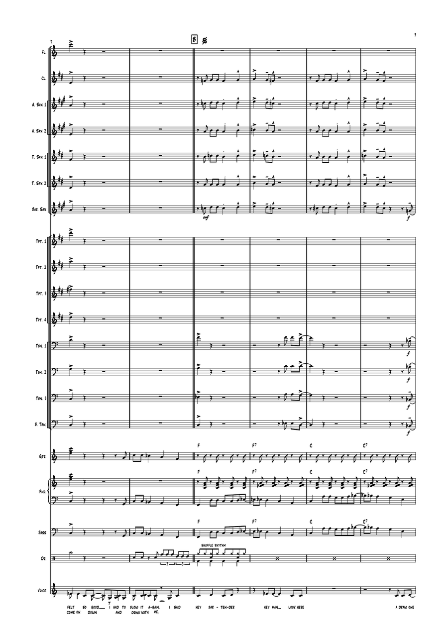 Hey Bartender Hey Bartender Jazz Ensemble scores gallery preview page 3