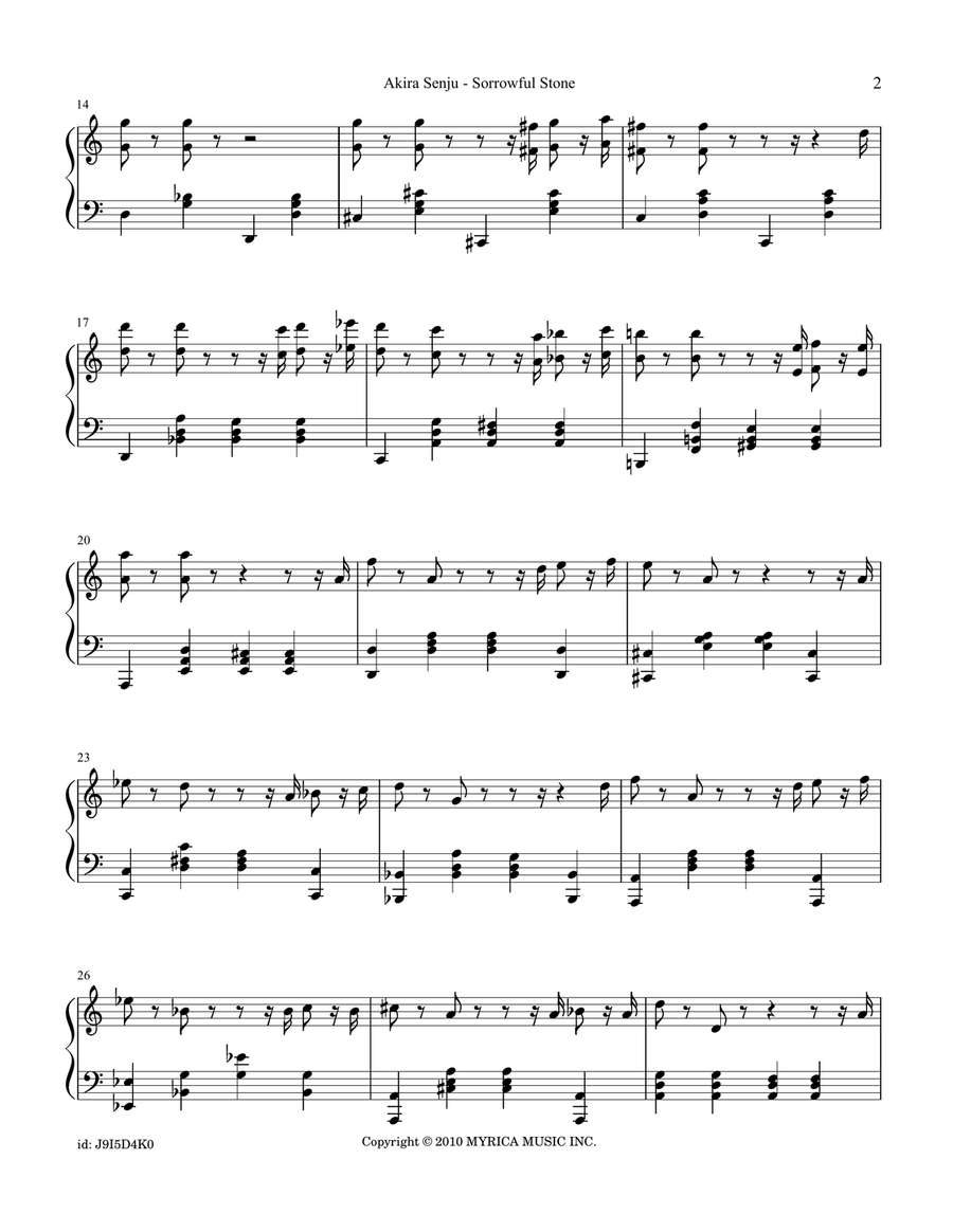 Sorrowful Stone Sorrowful Stone Piano Solo scores gallery preview page 2