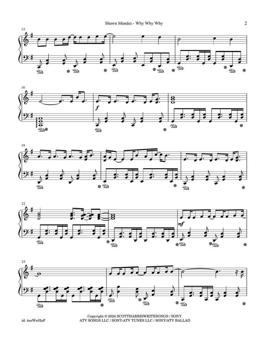 Why Why Why Why Why Why Piano Solo scores gallery preview page 2