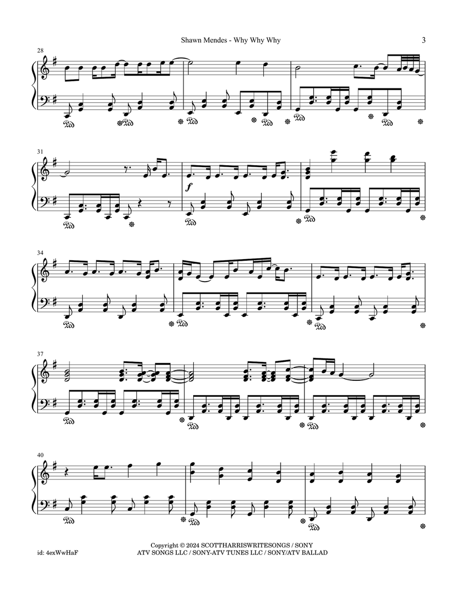 Why Why Why Why Why Why Piano Solo scores gallery preview page 3