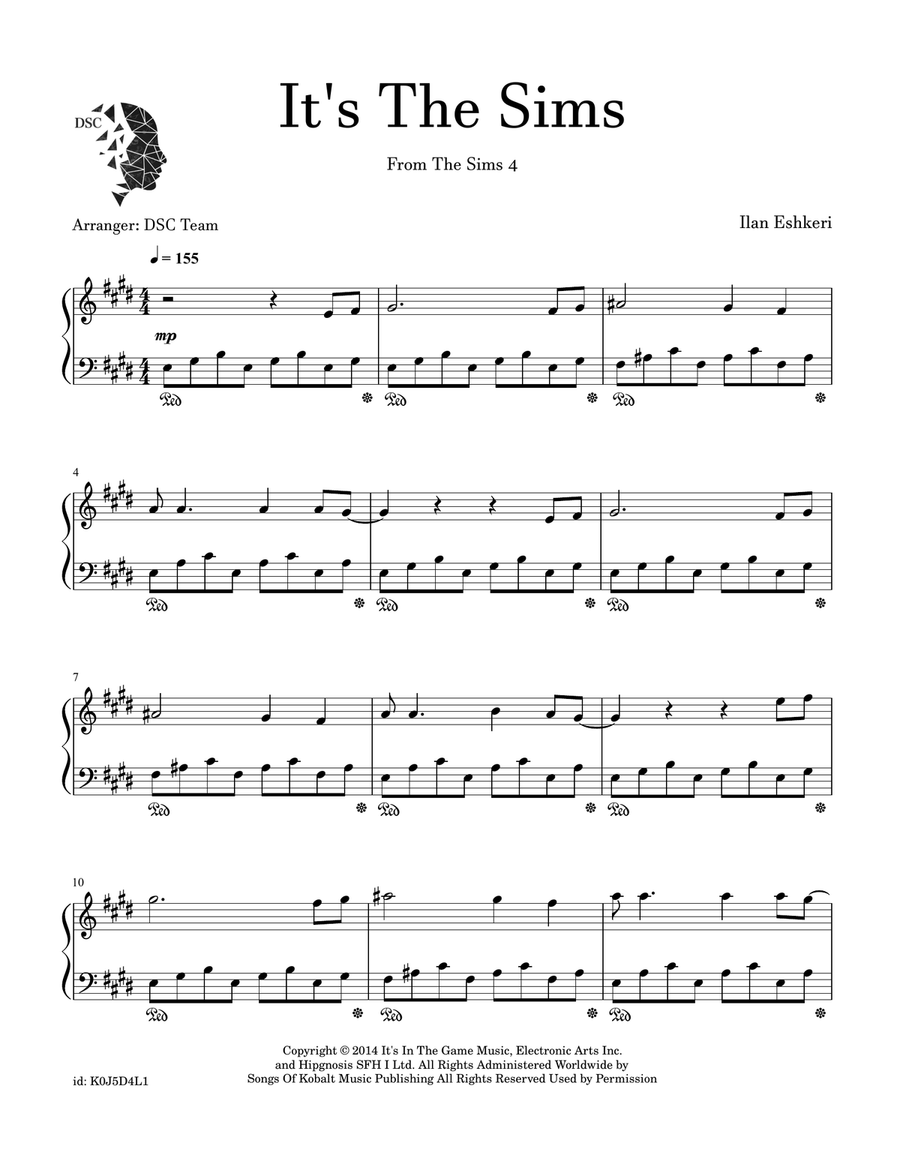 It's The Sims It's The Sims Piano Solo scores gallery preview page 1