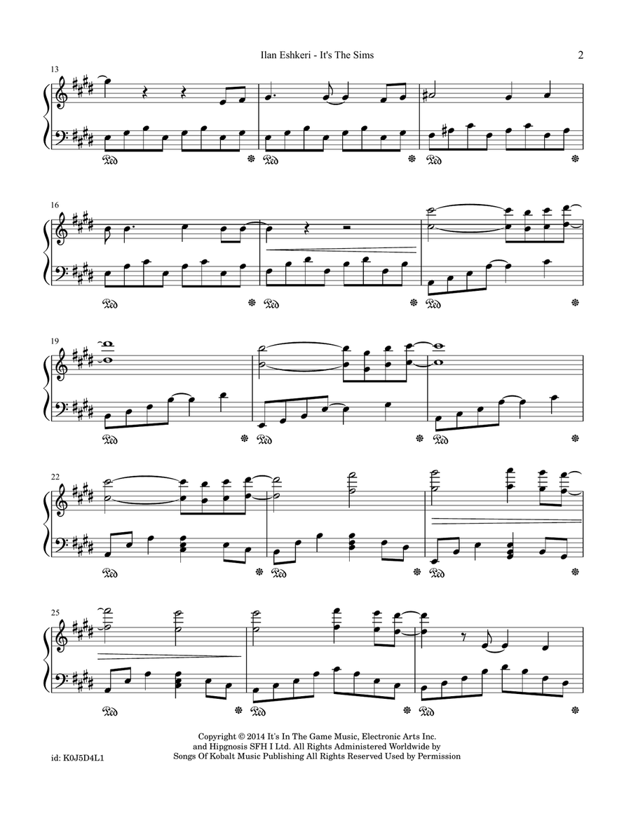 It's The Sims It's The Sims Piano Solo scores gallery preview page 2
