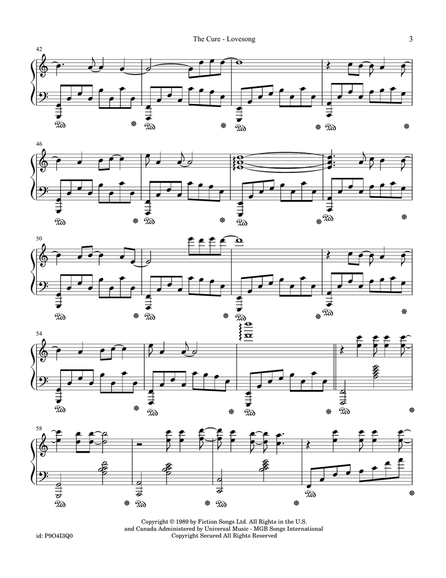 Lovesong Lovesong Piano Solo scores gallery preview page 3