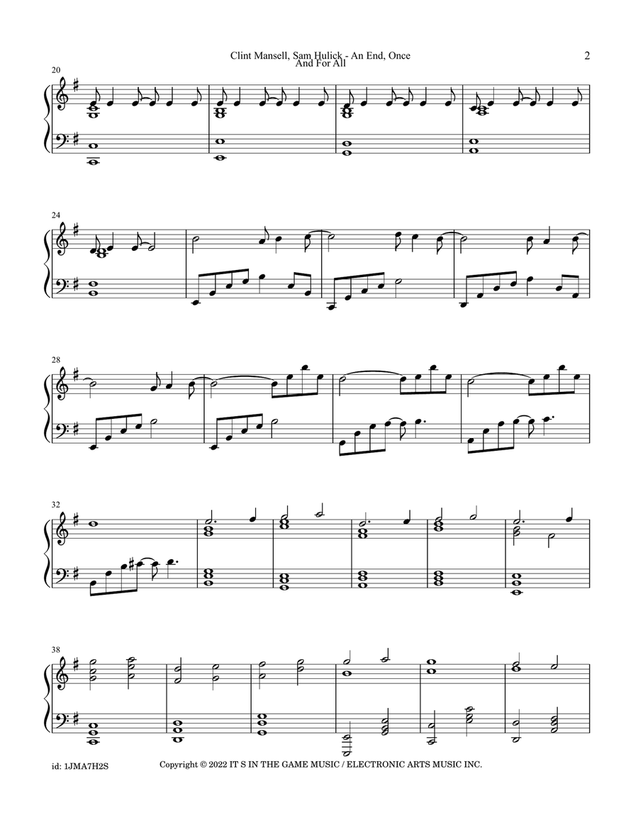 An End Once And For All Extended Cut Piano Solo scores gallery preview page 2