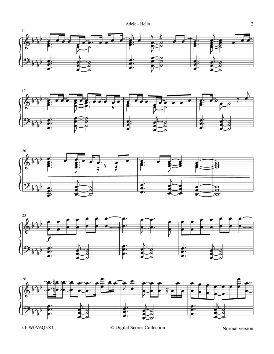 Hello Hello Piano Solo scores gallery preview page 2