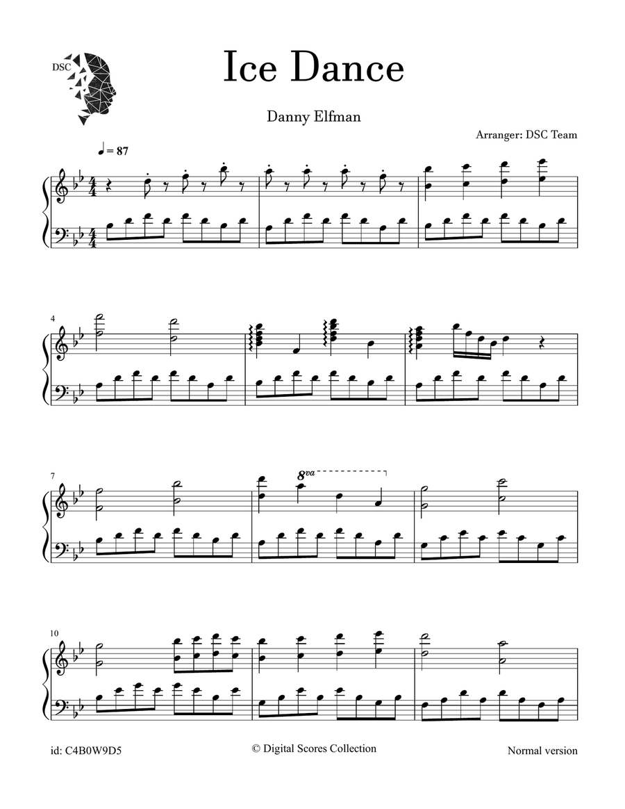 Ice Dance Ice Dance Piano Solo scores gallery preview page 1