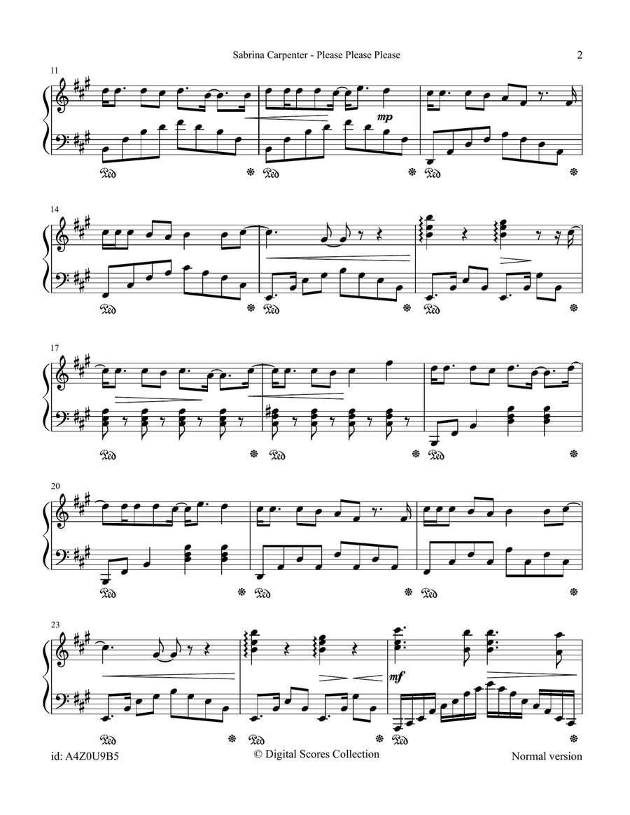 Please Please Please Please Please Please Piano Solo scores gallery preview page 2