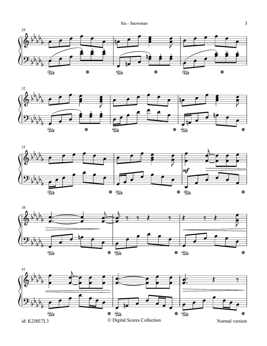 Snowman Snowman Piano Solo scores gallery preview page 3