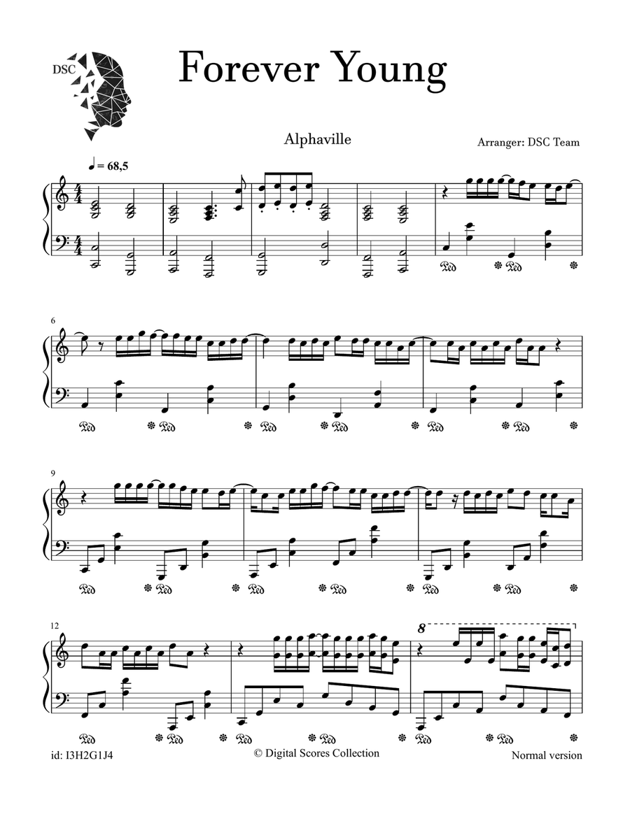 Forever Young Forever Young Piano Solo scores gallery preview page 1