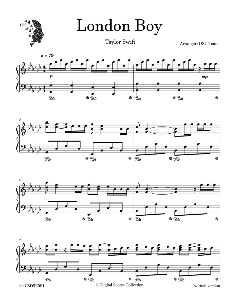 London Boy London Boy Piano Solo scores gallery preview page 1