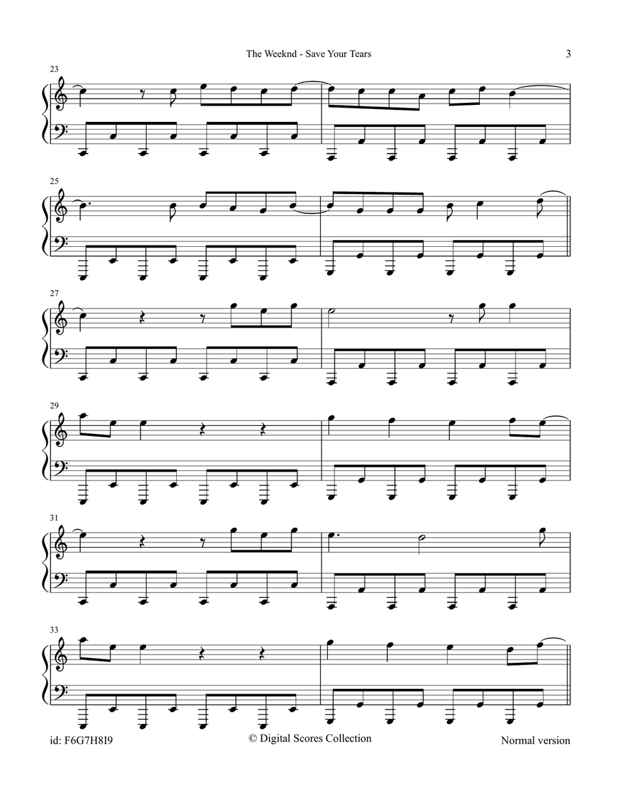Save Your Tears Save Your Tears Piano Solo scores gallery preview page 3