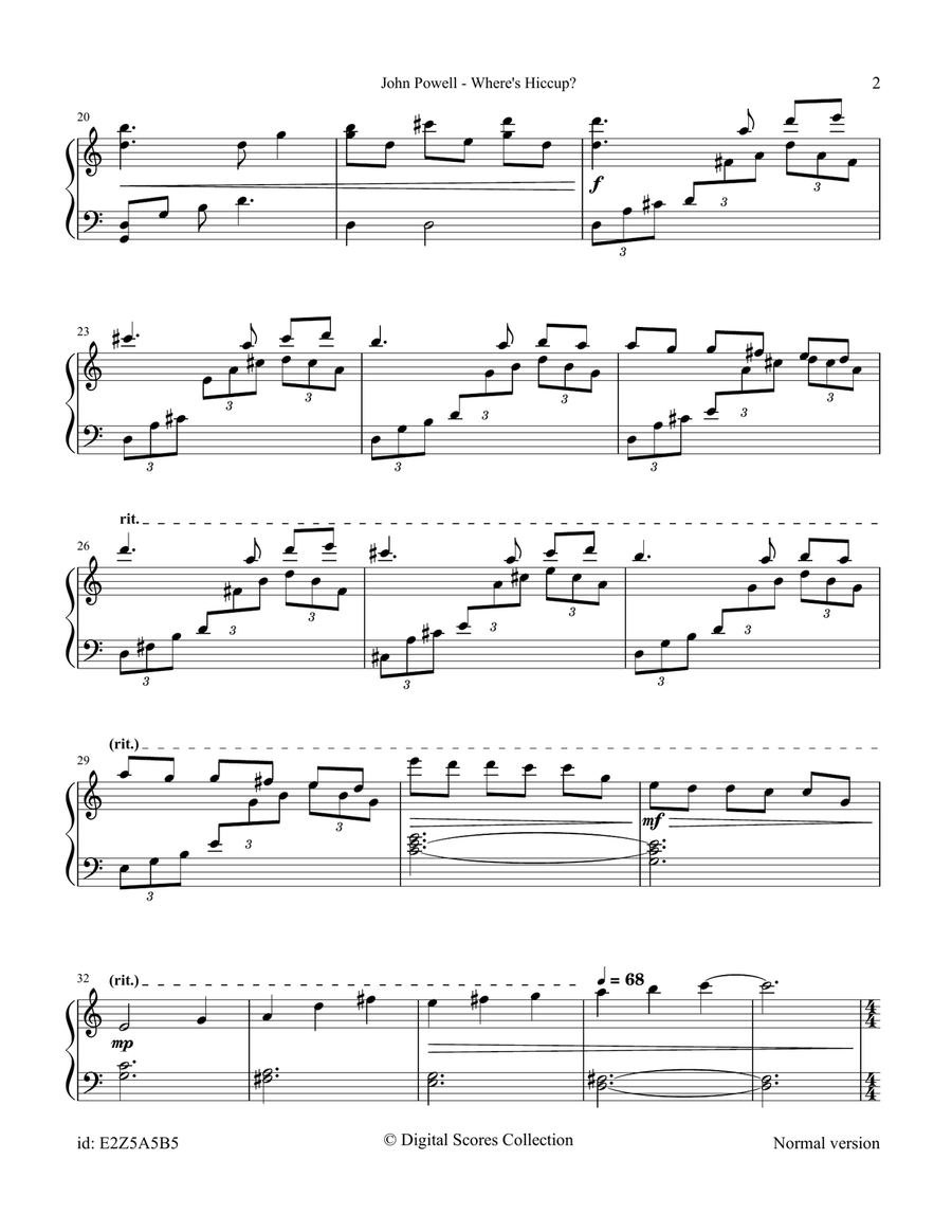 Where's Hiccup? Where's Hiccup? Piano Solo scores gallery preview page 2
