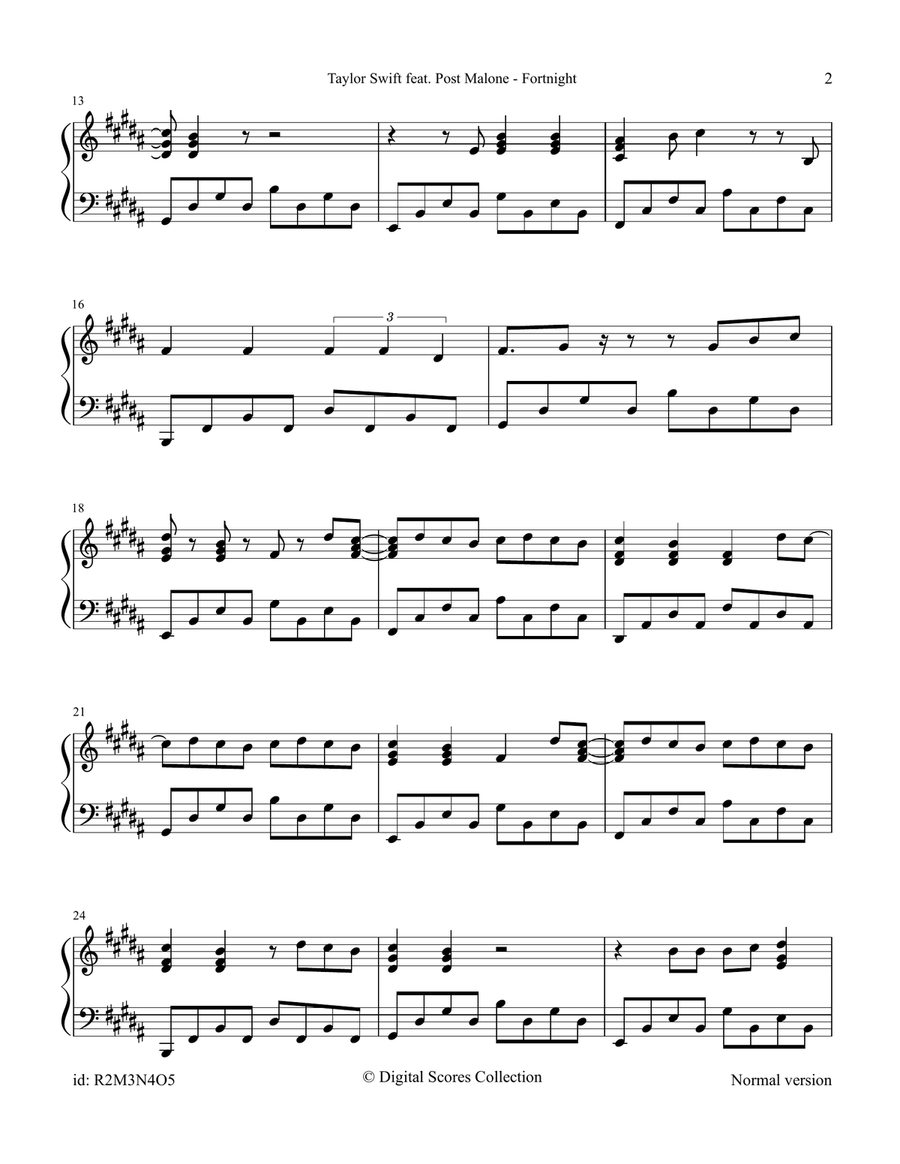 Fortnight Fortnight Piano Solo scores gallery preview page 2