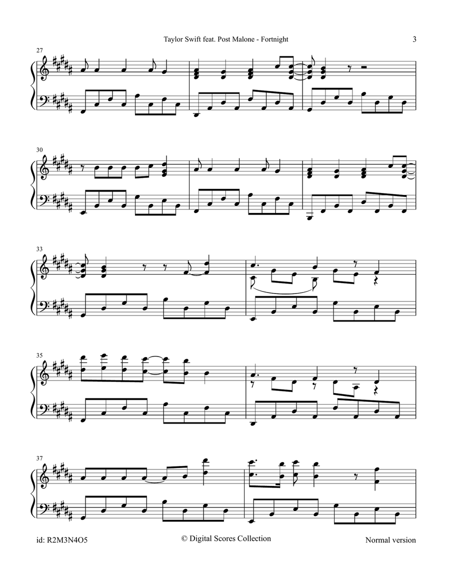 Fortnight Fortnight Piano Solo scores gallery preview page 3