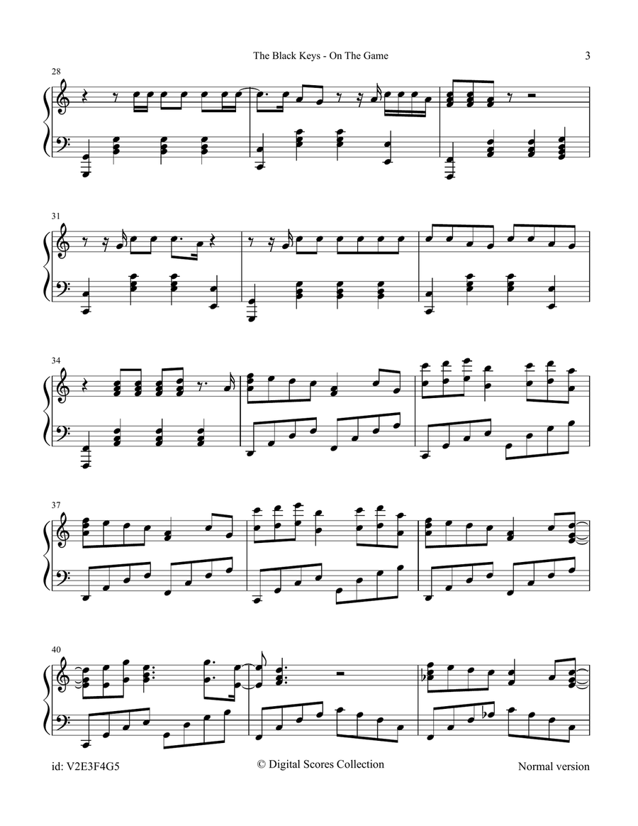 On The Game On The Game Piano Solo scores gallery preview page 3