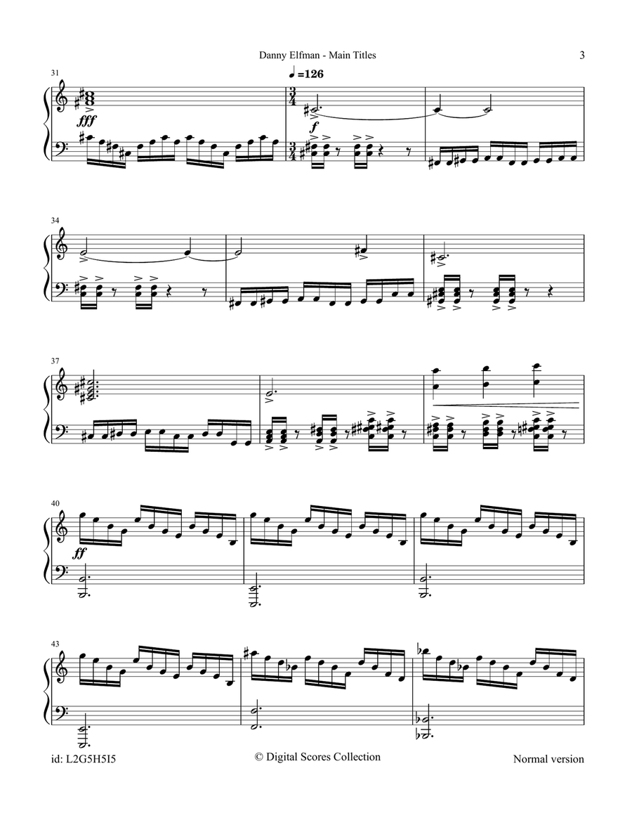 Main Titles Main Titles Piano Solo scores gallery preview page 3