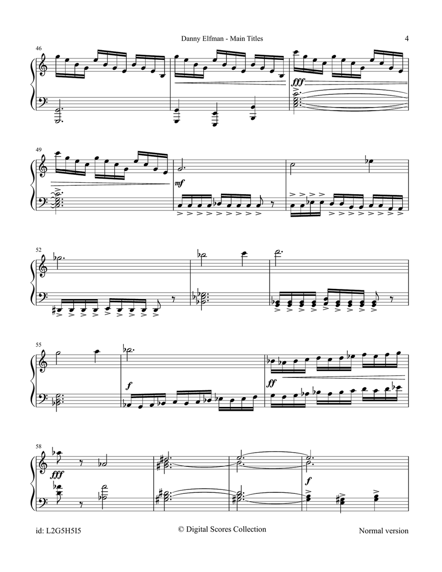 Main Titles Main Titles Piano Solo scores gallery preview page 4