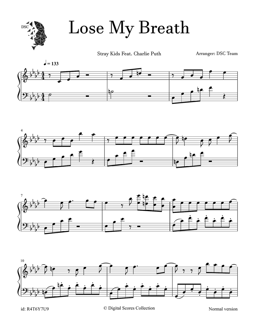 Lose My Breath Lose My Breath Piano Solo scores gallery preview page 1