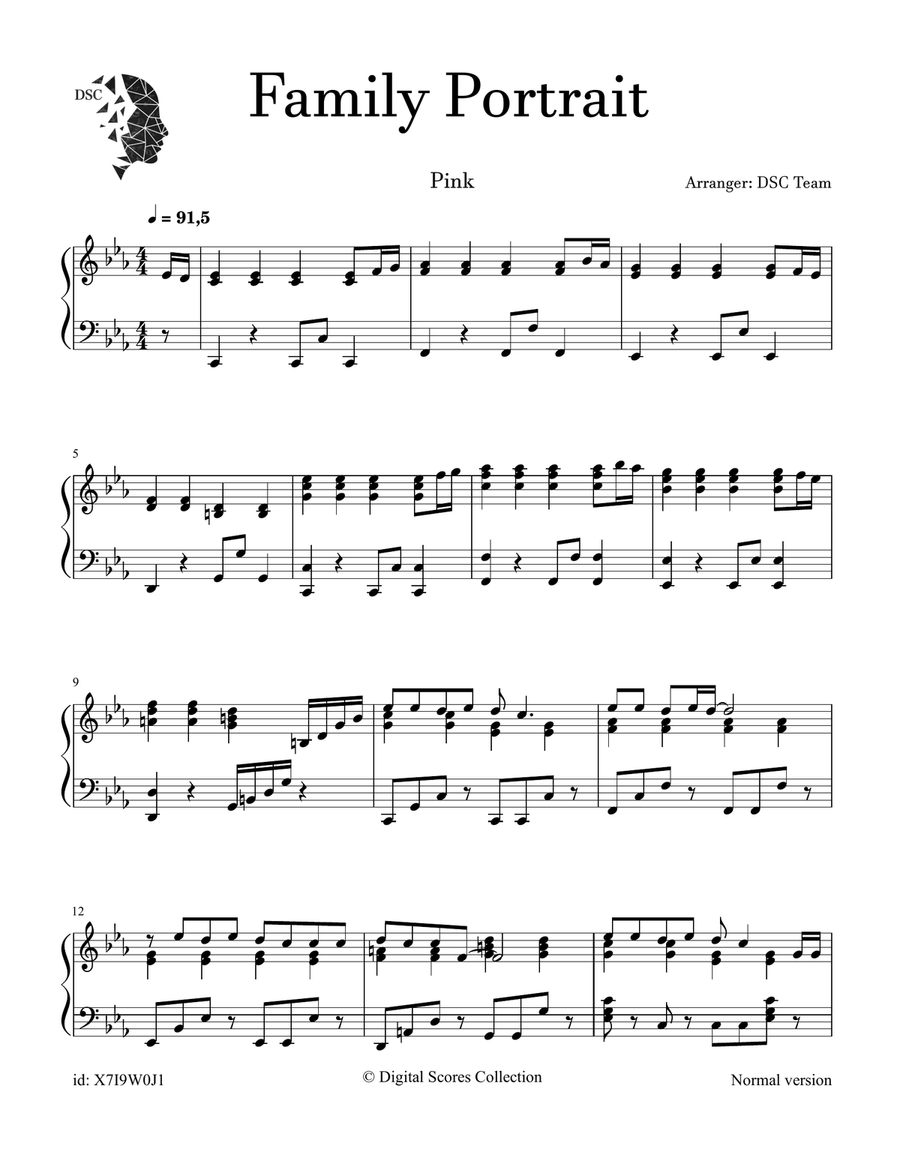 Family Portrait Family Portrait Piano Solo scores gallery preview page 1