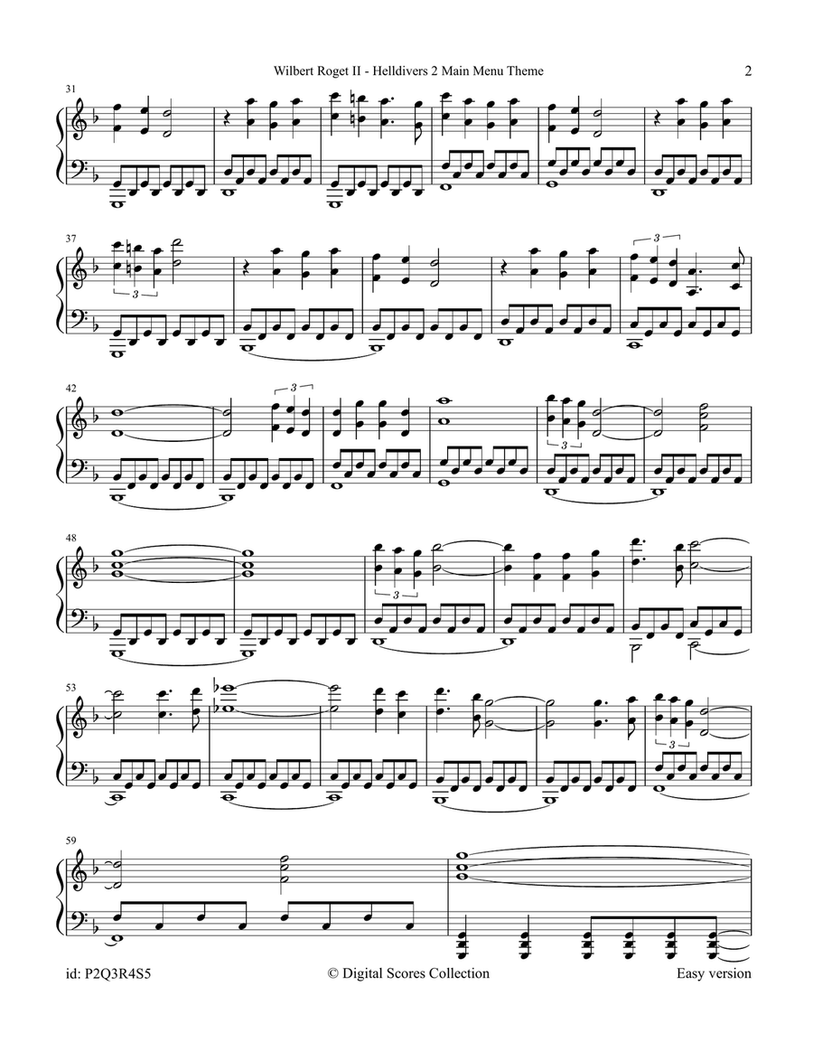 A Cup Of Liber-Tea (Helldivers 2 Main Title Theme) Piano Solo scores gallery preview page 2