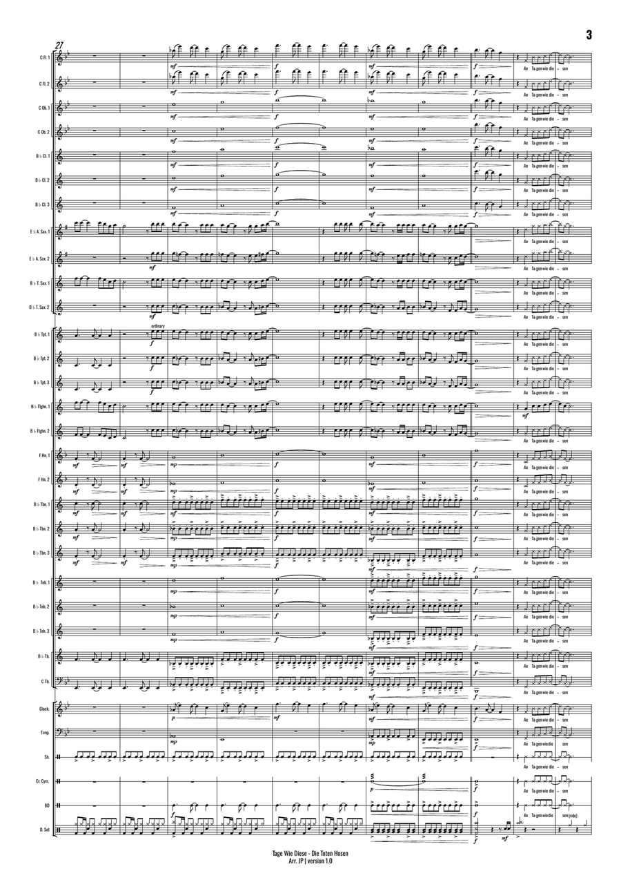 Tage Wie Diese Tage Wie Diese Concert Band scores gallery preview page 5