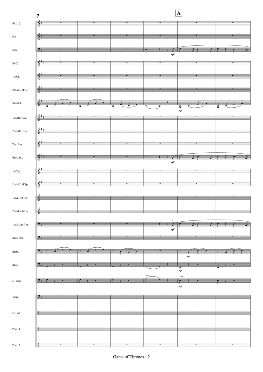 Medley: A Lannister Always Pays His Debts with Winter Is Coming and Game Of Thrones Concert Band scores gallery preview page 4