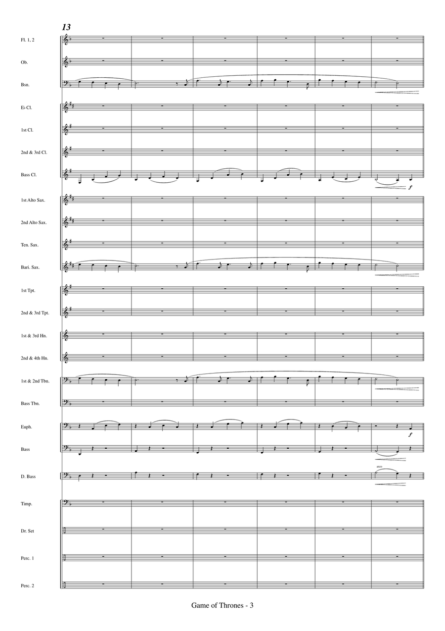 Medley: A Lannister Always Pays His Debts with Winter Is Coming and Game Of Thrones Concert Band scores gallery preview page 5